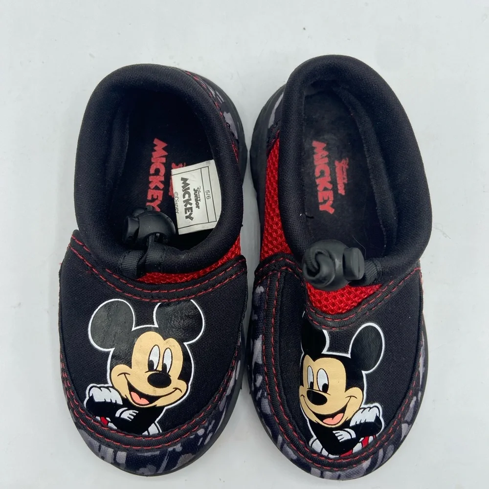 Disney Black and Red Water Shoes with Mickey Mouse Design